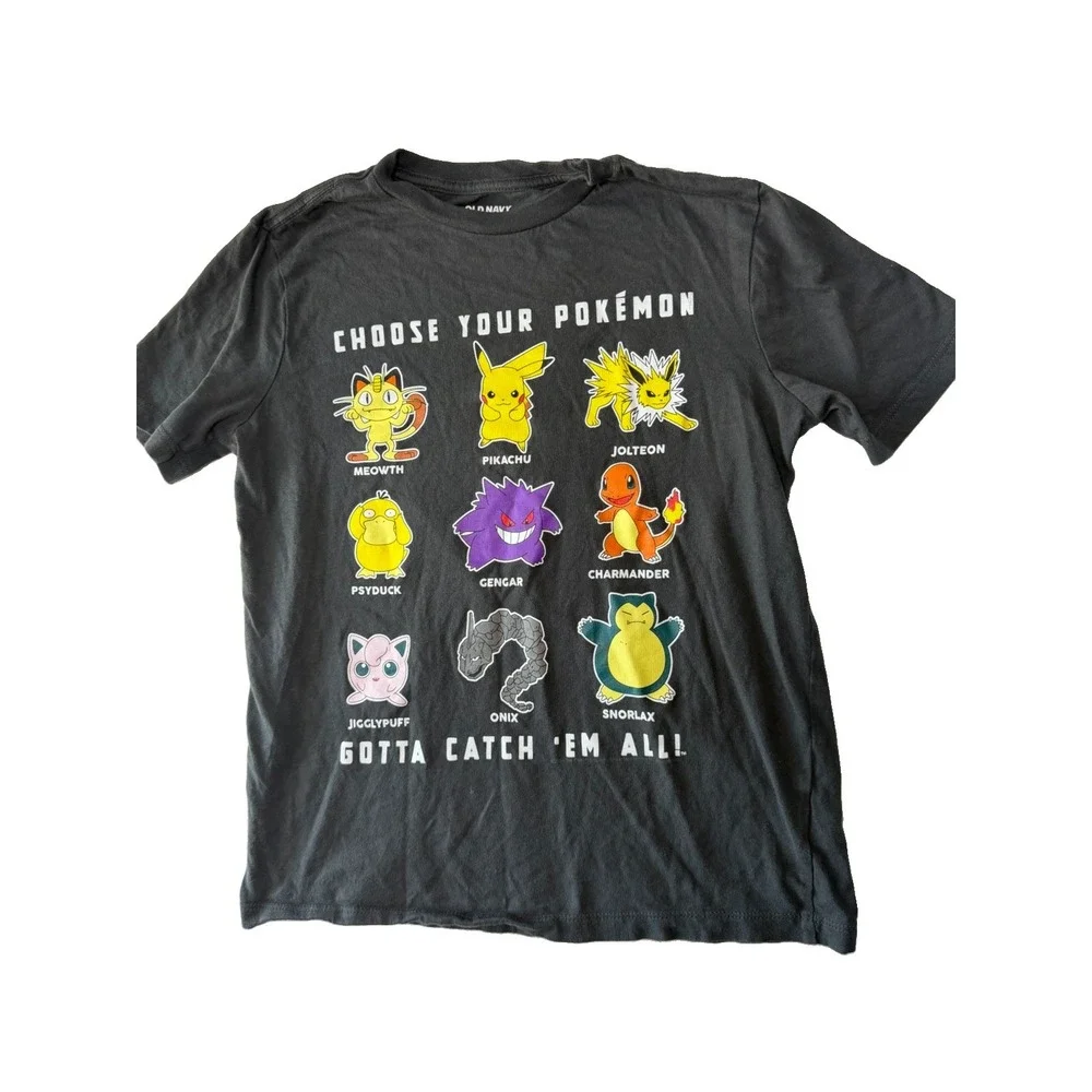 Old Navy Pokémon Graphic T-Shirt Youth Boys Size L (10-12) Black